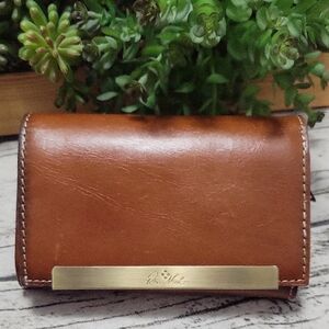 Patficia Nash Leather Wallet with Gold Accent